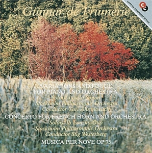 Frumerie Gunnar De - Musica Per Nove Variationer Och Fug in der Gruppe Externt_Lager / Naxoslager bei Bengans Skivbutik AB (544919)