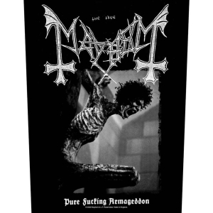 Mayhem - Pure Fucking Armageddon Back Patch in der Gruppe MERCHANDISE / Accessoarer / Hårdrock bei Bengans Skivbutik AB (5513760)