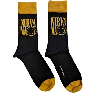 Nirvana - Logo Stacked Uni Bl Socks (Eu 40-45) in der Gruppe MERCHANDISE / Merch / Hårdrock,Pop-Rock bei Bengans Skivbutik AB (5516819)