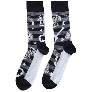 Johnny Cash - Guitars 'N Guns Uni Bl Socks (Eu 40-45) in der Gruppe MERCHANDISE / Merch / Country bei Bengans Skivbutik AB (5516823)
