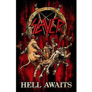 Slayer - Hell Awaits Textile Poster in der Gruppe MERCHANDISE / Merch / Hårdrock bei Bengans Skivbutik AB (5518160)
