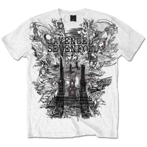 Avenged Sevenfold - Land Of Cain Uni Wht (M) in der Gruppe MERCHANDISE / T-shirt / Heavy Metal bei Bengans Skivbutik AB (5526374)