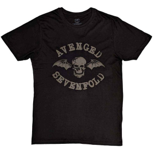 Avenged Sevenfold - Classic Deathbat Hi-Build Uni Bl (L) in der Gruppe MERCHANDISE / T-shirt / Heavy Metal bei Bengans Skivbutik AB (5526458)