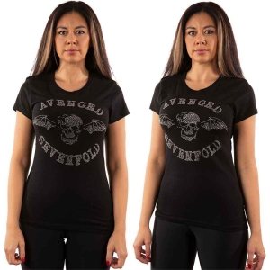 Avenged Sevenfold - Deathbat Diamante Lady Bl    in der Gruppe MERCH / T-Shirt / Rockoff_Nya April24 bei Bengans Skivbutik AB (5526504r)