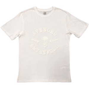 Avenged Sevenfold - Classic Deathbat Hi-Build Uni Wht    in der Gruppe MERCH / T-Shirt / Rockoff_Nya April24 bei Bengans Skivbutik AB (5526513r)