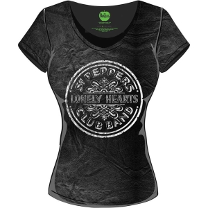 The Beatles - Sgt Pepper Drum Acid Wash Lady Bl    in der Gruppe MERCH / T-Shirt / Rockoff_Nya April24 bei Bengans Skivbutik AB (5527811r)