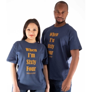The Beatles - When I'm Sixty Four Uni Blue    in der Gruppe MERCH / T-Shirt / Rockoff_Nya April24 bei Bengans Skivbutik AB (5528357r)