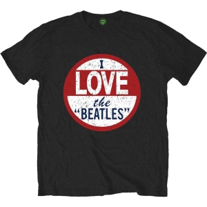 The Beatles - I Love The Beatles Single Print Uni Bl   in der Gruppe MERCH / T-Shirt / Rockoff_Nya April24 bei Bengans Skivbutik AB (5529000r)