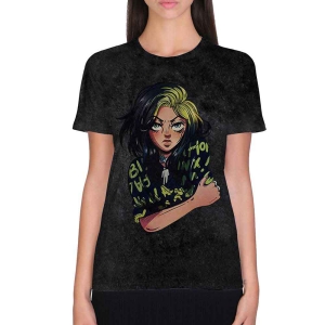 Billie Eilish - Anime Billie Uni Bl Dip-Dye    in der Gruppe MERCH / T-Shirt / Rockoff_Nya April24 bei Bengans Skivbutik AB (5529468r)
