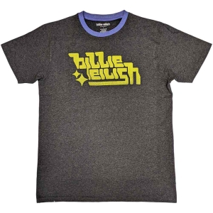 Billie Eilish - Green Logo Ringer Uni Char    in der Gruppe MERCH / T-Shirt / Rockoff_Nya April24 bei Bengans Skivbutik AB (5529481r)