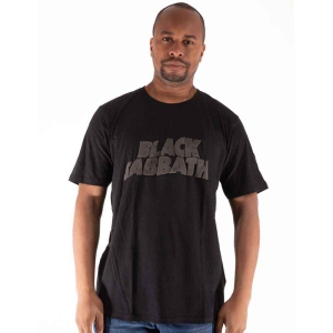 Black Sabbath - Wavy Logo Hi-Build Uni Bl    in der Gruppe MERCH / T-Shirt / Rockoff_Nya April24 bei Bengans Skivbutik AB (5530697r)