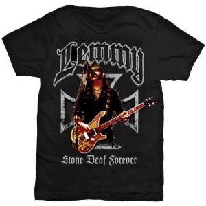 Lemmy - Iron Cross Stone Deaf Forever Uni Bl    in der Gruppe MERCH / T-Shirt / Rockoff_Nya April24 bei Bengans Skivbutik AB (5532710r)