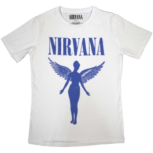 Nirvana - Angelic Blue Mono Lady Wht (S) in der Gruppe MERCHANDISE / T-shirt / Heavy Metal bei Bengans Skivbutik AB (5534141)