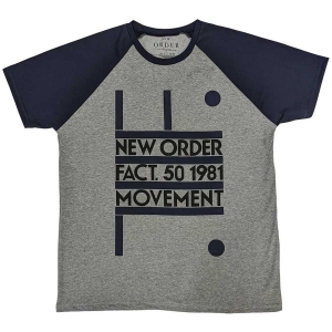 New Order - Movement Grey/Navy Raglan T-Shirt in der Gruppe MERCH / T-Shirt / Rockoff_Nya April24 bei Bengans Skivbutik AB (5535337r)
