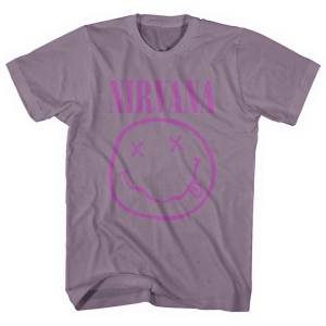 Nirvana - Purple Smiley Uni Pink    in der Gruppe MERCH / T-Shirt / Rockoff_Nya April24 bei Bengans Skivbutik AB (5535349r)
