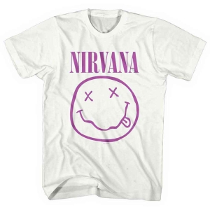 Nirvana - Purple Smiley Uni Wht    in der Gruppe MERCH / T-Shirt / Rockoff_Nya April24 bei Bengans Skivbutik AB (5535351r)
