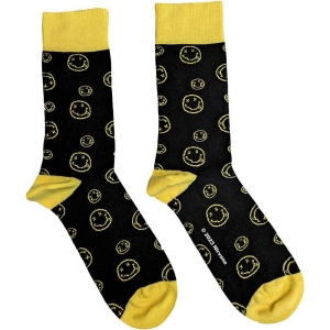Nirvana - Outline Simleys Uni Bl Socks (Eu 40-45) in der Gruppe MERCHANDISE /  /  bei Bengans Skivbutik AB (5536154)