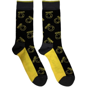 Nirvana - Yellow Smiley Uni Bl Socks (Eu 39-45) in der Gruppe MERCHANDISE /  /  bei Bengans Skivbutik AB (5536159)