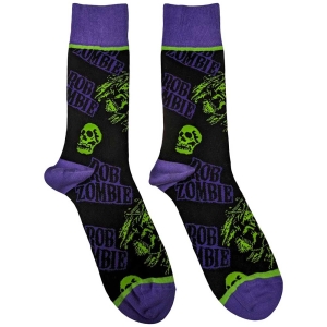 Rob Zombie - Skull Green/Purple Bl Socks (Eu 40-45) in der Gruppe MERCHANDISE / Merch / Hårdrock bei Bengans Skivbutik AB (5536183)