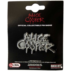 Alice Cooper - Dripping Logo Silver Pin Badge in der Gruppe UNSERE TIPPS / Neu eingetroffen Merch / Juni bei Bengans Skivbutik AB (5537264)