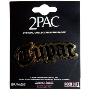 Tupac - Logo Gold Pin Badge in der Gruppe MERCHANDISE / Merch / Hip Hop-Rap bei Bengans Skivbutik AB (5537444)