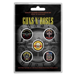 Guns N Roses - Bullet Logo Button Badge Pack in der Gruppe MERCHANDISE / Merch / Hårdrock bei Bengans Skivbutik AB (5537465)