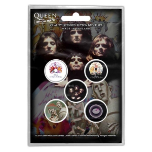 Queen - Early Albums Retail Packed Button Badge in der Gruppe MERCHANDISE / Merch / Pop-Rock bei Bengans Skivbutik AB (5537475)