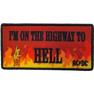 Ac/Dc - Highway To Hell Flames Printed Patch in der Gruppe MERCH / Minsishops-merch / Ac/Dc bei Bengans Skivbutik AB (5537664)