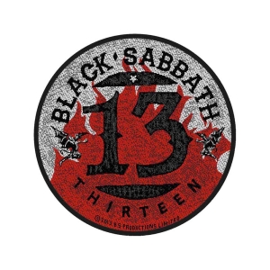 Black Sabbath - 13/Flames Circular Retail Packaged Patch in der Gruppe MERCHANDISE / Merch / Hårdrock bei Bengans Skivbutik AB (5537759)