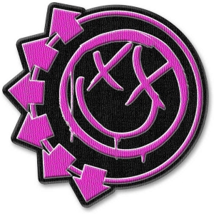 Blink-182 - Pink Neon Six Arrows Smiley Woven Patch in der Gruppe MERCHANDISE / Merch / Pop-Rock bei Bengans Skivbutik AB (5537764)