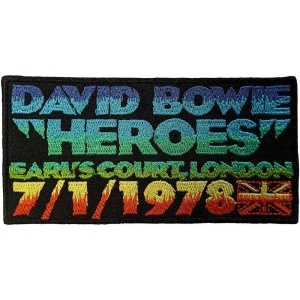David Bowie - Heroes Earls Court Woven Patch in der Gruppe MERCHANDISE / Merch / Pop-Rock bei Bengans Skivbutik AB (5537816)