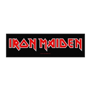 Iron Maiden - Logo Retail Packaged Super Strip Patch in der Gruppe MERCHANDISE / Merch / Hårdrock bei Bengans Skivbutik AB (5538006)