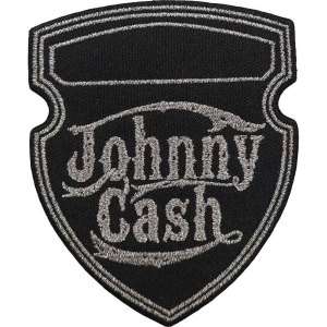 Johnny Cash - Metallic Shield Woven Patch in der Gruppe MERCHANDISE / Merch / Country bei Bengans Skivbutik AB (5538020)