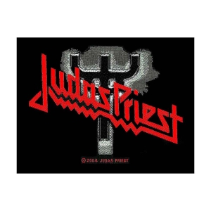 Judas Priest - Logo/Fork Standard Patch in der Gruppe MERCHANDISE / Merch / Hårdrock bei Bengans Skivbutik AB (5538028)