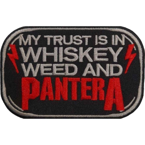Pantera - Whiskey Woven Patch in der Gruppe MERCHANDISE / Merch / Hårdrock bei Bengans Skivbutik AB (5538252)