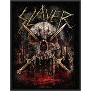 Slayer - Skull & Swords Standard Patch in der Gruppe MERCHANDISE / Merch / Hårdrock bei Bengans Skivbutik AB (5538432)
