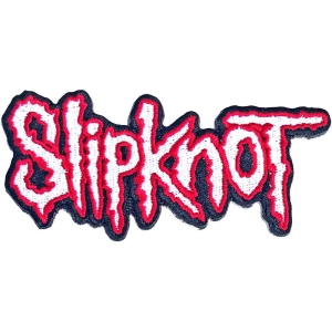 Slipknot - Cut-Out Logo Red Border Woven Patch in der Gruppe MERCHANDISE / Merch / Hårdrock bei Bengans Skivbutik AB (5538442)