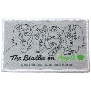 The Beatles - Beatles On Apple Black On White Patch in der Gruppe MERCHANDISE / Merch / Pop-Rock bei Bengans Skivbutik AB (5538511)