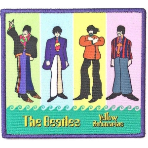 The Beatles - Band In Stripes Woven Patch in der Gruppe MERCHANDISE / Merch / Pop-Rock bei Bengans Skivbutik AB (5538534)