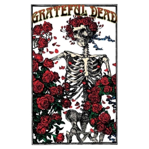 Grateful Dead - Skeleton & Rose Textile Poster in der Gruppe MERCHANDISE / Merch / Pop-Rock bei Bengans Skivbutik AB (5538706)