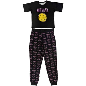 Nirvana - Xerox Smiley Pink Lady Bl Pyjamas: in der Gruppe MERCHANDISE / Merch / Hårdrock bei Bengans Skivbutik AB (5540912r)