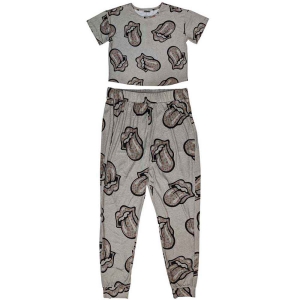 Rolling Stones - Heart Tongue Lady Grey Pyjamas: in der Gruppe MERCHANDISE / Merch / Pop-Rock bei Bengans Skivbutik AB (5540917r)