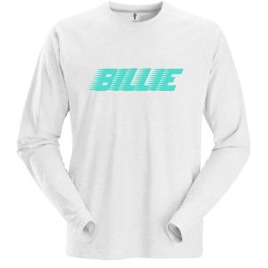 Billie Eilish - Racer Logo Fp Uni Wht L/S:  S in der Gruppe MERCHANDISE / Kapuzenpullover / Pop-Rock bei Bengans Skivbutik AB (5541018r)
