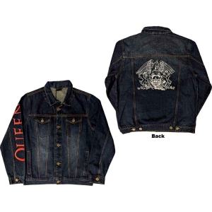 Queen - White Crest Uni Denim Jacket:  in der Gruppe MERCHANDISE / Merch / Pop-Rock bei Bengans Skivbutik AB (5541252r)
