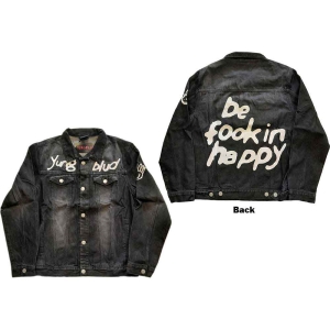 Yungblud - Be Fooking Happy Uni Bl Denim Jacket:  in der Gruppe MERCHANDISE / Merch / Pop-Rock bei Bengans Skivbutik AB (5541269r)