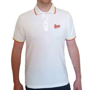 David Bowie - Flash Logo Uni Wht Piké:  in der Gruppe MERCHANDISE / T-shirt / Pop-Rock bei Bengans Skivbutik AB (5541411r)