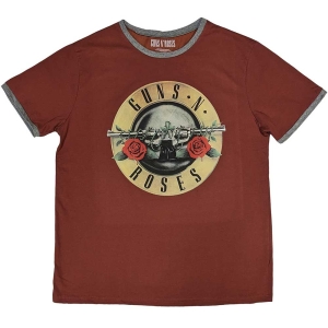 Guns N Roses - Classic Logo Ringer Uni Red (L) in der Gruppe MERCHANDISE / T-shirt / Heavy Metal bei Bengans Skivbutik AB (5542160)