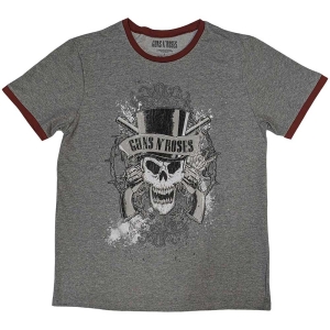 Guns N Roses - Faded Skull Ringer Uni Grey    S in der Gruppe MERCHANDISE / T-shirt / Hårdrock bei Bengans Skivbutik AB (5542211r)