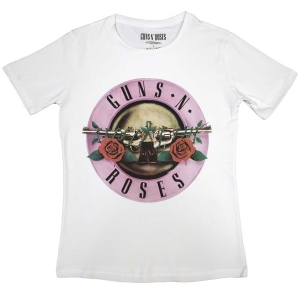 Guns N Roses - Classic Logo Lady Wht    S in der Gruppe MERCHANDISE / T-shirt / Hårdrock bei Bengans Skivbutik AB (5542223r)