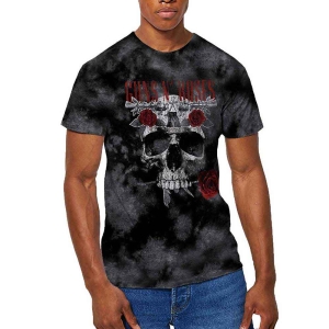 Guns N Roses - Flower Skull Uni Grey Dip-Dye    S in der Gruppe MERCHANDISE / T-shirt / Hårdrock bei Bengans Skivbutik AB (5542308r)